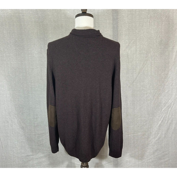Jos. A. Bank Reserve Sweater Mens XLT Brown Tailored Elbow Patch Wool Blend NWT - Picture 2 of 10